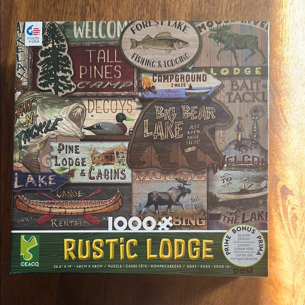 Rustic Lodge 1000-Piece Jigsaw Puzzle - Retro Cabin Signs